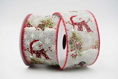 Snowman Party Wired Ribbon_KF6701GC-50-7_Gray